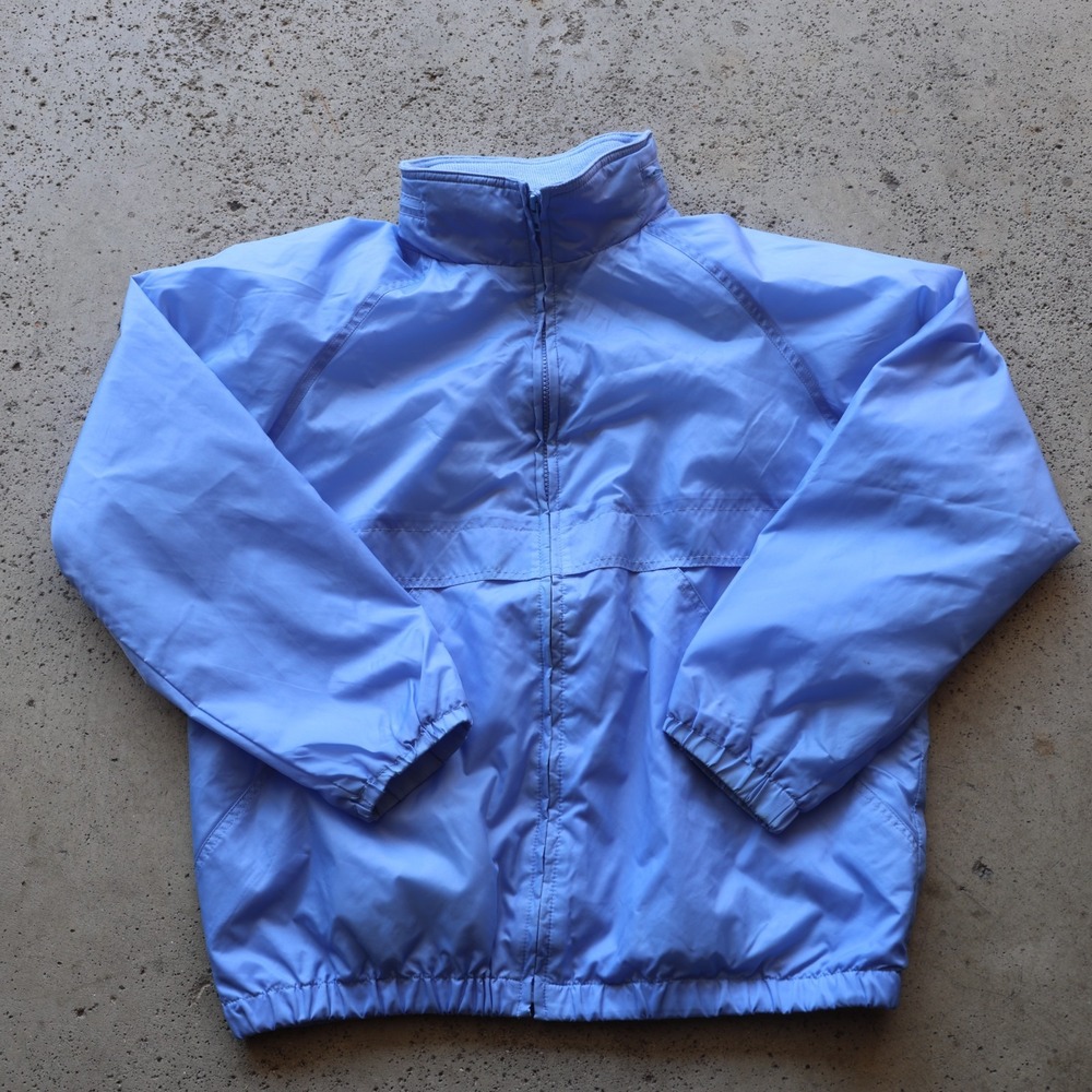 Vintage 90s CS Signature Mens M Blue Fleece Lined Windbreaker Jacket Full Zip